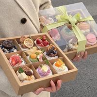 Jiugongge Hot Pot & Barbecue Boîte à emporter en papier kraft Boîte à déjeuner jetable avec emballage créatif en feuille transparente pour sushi