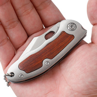 Couteau pliant de poche F113 personnalisé, cadeau, EDC, camping, chasse, tactique, mini, 2,64 pouces, acier inoxydable, portable, verrouillage par insertion, manche en bois