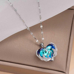 Kalung Liontin Hati Multiwarna Perak Emas Tembaga SongYi dengan Sertifikat CE untuk Wanita - Product Image 4