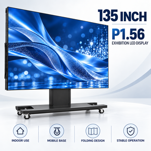 Écran LED pliable et relevable de 135 pouces P1.56, écran LED HD sur roues pour grande salle d'exposition et affichage en stand intérieur - Product Image 1