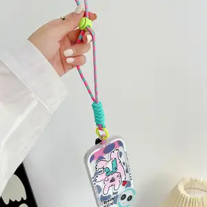 Suporte de poliéster ajustável para celular, suporte anti-roubo para celular, alça de mão para chaveiro, colorido esportivo, para celular