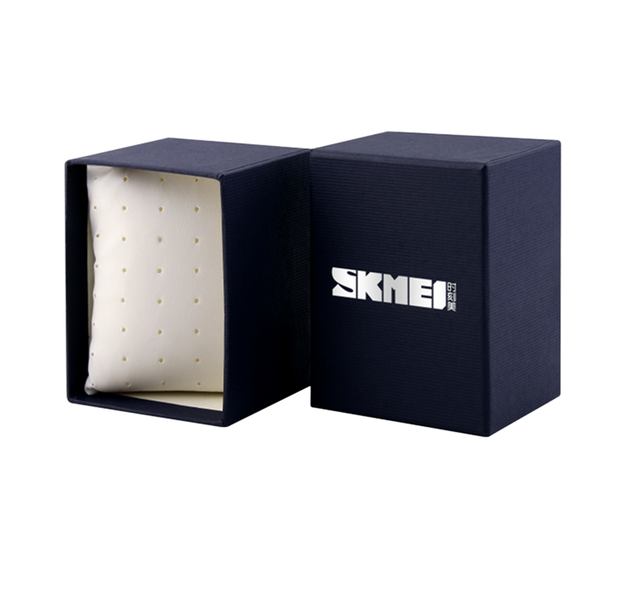 Custom Kraft Paper Watch Box Sponge Lining Matt Lamination Eco-Friendly Recycled Materials Blue White Packaging for Wristwatch