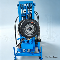 Plateforme de forage de puits d'eau efficace de 150 m, entraînée par un compresseur d'air, pour une installation rapide de systèmes d'eau souterraine