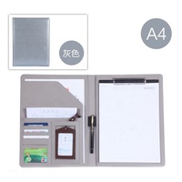 Cartera de negocios de piel sintética con impresión de logotipo personalizado, diseño sencillo, carpeta de archivos, carpeta de documentos A4 con Bloc de notas