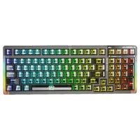 Keyboard Mekanik AULA F98 99-Key Ice Crystal Plastik Berkabel 2.4G Nirkabel RGB Tiga Mode
