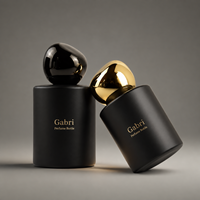 Flacons de parfum vides en verre de 30 ml, 50 ml, 100 ml, de luxe, avec boîte, logo personnalisé, flacon de parfum rond noir, marque privée