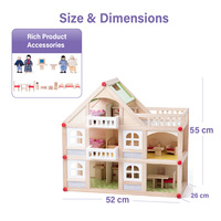 Maison de poupée en bois à construire soi-même pour enfants et ensemble de meubles miniatures, design de pièce miniature à 3 étages, ensemble de jeu d'imitation, jouets Montessori pour enfants