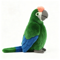 Jouet en peluche réaliste en forme de perroquet militaire, super doux, rembourré en coton PP, accessoires, vente en gros, cadeau pour enfants, OEM personnalisé, en stock