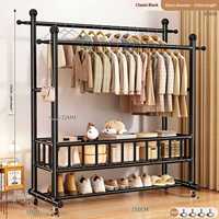 Étagère de rangement multi-niveaux en métal autoportante pour vêtements, gamme de tailles fixe complète 60-150 cm, idéale pour le commerce de détail et les centres commerciaux