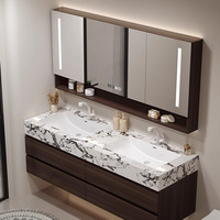 Ensemble de meubles de salle de bain : Meuble sous-vasque intégré et meuble-lavabo pour toilettes