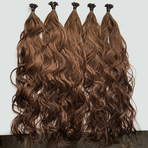 Extensiones de cabello con diseño de logotipo gratuito, nuevo diseño saludable y suave, extensiones de cabello con punta, cabello humano - Product Image 1
