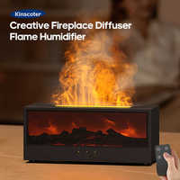 Nouveau diffuseur d'arômes de chevet, diffuseur ultrasonique effet feu de camp, veilleuse LED colorée, diffuseur d'huiles essentielles aromathérapie effet cheminée