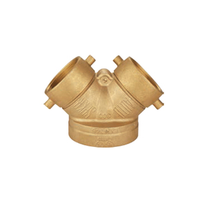 Raccords Siamese de haute qualité avec Clapper 4" X 2 1/2" X 2 1/2" Str. Corps de sonnette à bras articulé en laiton, homologué UL/FM - Product Image 1