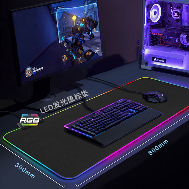 RGB Printed Gaming Mouse Pad Waterproof 3mm Rubber Complete Computer Keyboard Desk Mat XL Carpet for PC Gamers