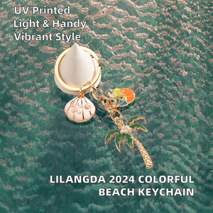 Lilangda 2024 DIY <span class=keywords><strong>Porte</strong></span>-clés Anime Étoile de mer et Coquillage Mignons et Colorés, <span class=keywords><strong>Porte</strong></span>-clés de Plage en Métal Faits à la Main avec Impression UV, Cadeau Souvenir Marin - Product Image 2