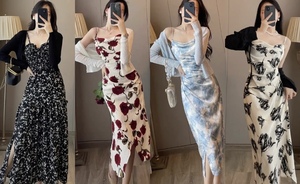 Vestido Largo Elegante de Gasa Floral para Mujer con Tirantes, Estilo Chino, Lavable, de Modal, Tendencia Verano 2026, Falda Cruzada Nueva - Product Image 6