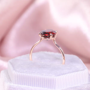 Anillo <span class=keywords><strong>de</strong></span> oro rosa sólido 14K 18K <span class=keywords><strong>de</strong></span> compromiso personalizado para mujer, 3 quilates, <span class=keywords><strong>piedra</strong></span> <span class=keywords><strong>natural</strong></span> roja grande, venta al por mayor, anillo <span class=keywords><strong>de</strong></span> oro granate ovalado - Product Image 5