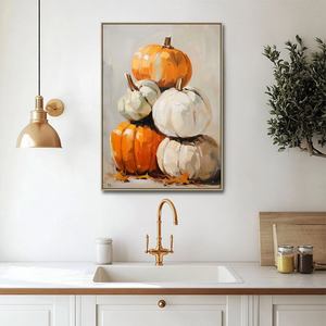 Thanksgiving automne <span class=keywords><strong>citrouille</strong></span> <span class=keywords><strong>nature</strong></span> <span class=keywords><strong>morte</strong></span> Art déco peint à la main récolte toile décoration murale peinture - Product Image 4