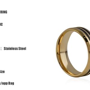 Anillos de Joyería Personalizados para Hombre y Mujer, Precio al por Mayor, Anillos de Moda de Acero Inoxidable, Anillo de Dedo Dorado Simple sin Piedras - Product Image 6