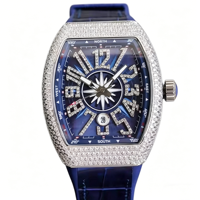 Montre mécanique automatique de luxe pour homme, qualité supérieure, verre entièrement recouvert d'un revêtement bleu, style élégant