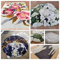Tapis de luxe fait main en laine tuftée, avec envers en coton, forme ondulée irrégulière unique, tapis doux en laine, personnalisable pour la maison, l'hôtel, la villa