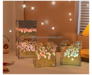 Lampada <span class=keywords><strong>a</strong></span> Specchio con Tulipani Fai-da-Te, Regalo Artigianale per San Valentino, Lampada <span class=keywords><strong>a</strong></span> Specchio Infinito con Tulipani Artificiali - Product Image 5