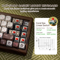Clavier mécanique XVX MU68 Thème FujiWave Clavier mécanique de jeu filaire USB-C rétroéclairé RVB avec touches programmables