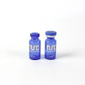 Sıcak satış özel 8ml 10ml yüksek kaliteli borosilikat mavi küçük cam flakon tıbbi enjeksiyon şişe Mini şişe ile kauçuk kapak