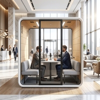 Grande cabine téléphonique acoustique pour bureau, pour 4 personnes, espace de discussion silencieux, avec double canapé, Radar
