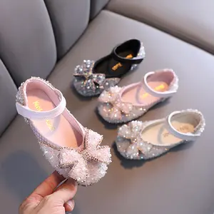 New baby girl diamond PU butterfly Girls Fashion Princess single shoes children soft cute dance dress 10086