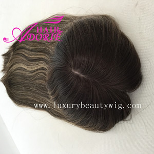 LBW สีน้ำตาลพร้อมไฮไลท์100% ฐานผ้าไหมยุโรปขนาด8*8เสร็จขนาดท็อปเปอร์ชาวยิวสำหรับผู้หญิง - Product Image 2