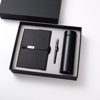 Ensemble de tasse isotherme et carnet – Cadeau d'affaires moderne et minimaliste en acier inoxydable et cuir avec impression de logo personnalisé pour événements d'entreprise