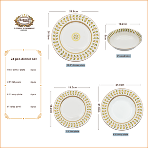 24PCS <strong>British</strong> Popular Simple Design Gift Bone China Porcelain Dinnerware Plate <strong>Dishes</strong> Bowl Set - Product Image 3