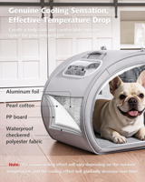 2026 Transporteur rafraîchissant personnalisé pour chien avec tapis de refroidissement, lit pliable pour chat d'intérieur, niche pour chien avec isolation et blocs de glace