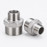 Raccord hexagonal réducteur en acier inoxydable 201 304 BSPP BSPT, filetage mâle 1/2 x 1/4 et 1/2 x 3/8 pouces, forgé à froid, moulé par investissement