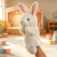 Marionnette interactive lapin en tissu polyester-coton 13 cm, jouet d'éveil, doudou d'anniversaire, ODM, personnalisation, approvisionnement en gros