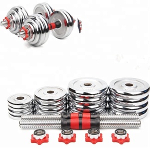 Ensemble de haltères et de barres chromées 20 kg 30 kg Mancuernas Ajustables 40 kg - Product Image 5