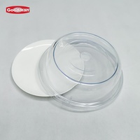 Couvre-assiettes ronds en plastique transparent lavables et écologiques avec logo personnalisé pour les fêtes, style américain, 9 pouces Goodman