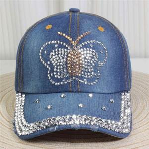 Casquettes de baseball vintage en gros, style mode, incrustées de diamants, pour femme, style chapeau de cowboy, décontractées, qui affinent le visage, casquette à visière courte - Product Image 4