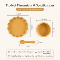 Ensemble de vaisselle en silicone pour bébé, assiette, bol, cuillère, vaisselle de qualité alimentaire, sans BPA, avec ventouse, pour les repas des nourrissons