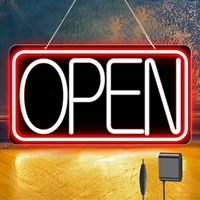 Enseigne LED Néon Rouge Opti de 18 pouces pour Entreprise, Moulée par Injection, Clignotement et Vitesse Réglables, 12V Moins de 10W, Facile à Installer