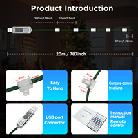 Luces de Navidad RGBIC con Bluetooth, 20m, 200 LED, Alimentación USB, Control por Aplicación, Sincronización con Música