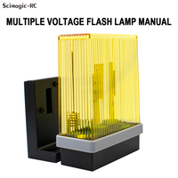 Garaj Kapısı için Alarm Sinyali Yanıp Sönen Işık LED Uyarı Lambası Sabit Aydınlatma Modu Uzatılmış Anten AC DC 12-265V
