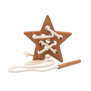 Jouet de jeu de filetage de laçage <span class=keywords><strong>en</strong></span> forme d'étoile <span class=keywords><strong>en</strong></span> <span class=keywords><strong>bois</strong></span> - Product Image 6