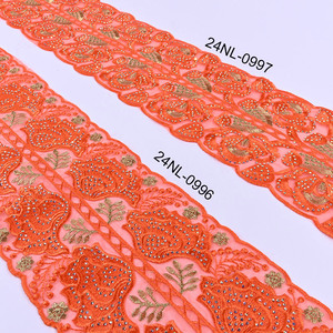 Thêu <span class=keywords><strong>Organza</strong></span> ren với Rhinestone Lưới Net ren TRIM - Product Image 5
