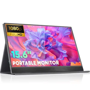 SIBOLAN Monitor portabel portabel, 15.6 inci 1080P FHD Full HD Gaming USB untuk Laptop ponsel