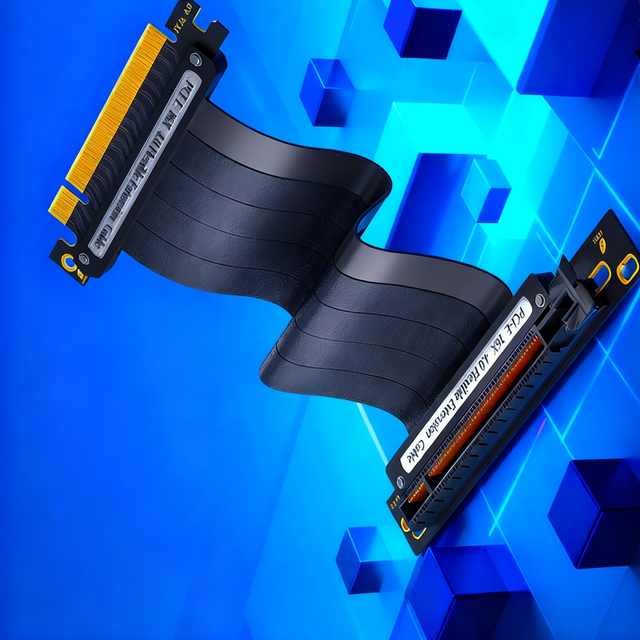 PCI-E 4.0 Riser Cable for RTX4090 RX6950XT High-Speed X16 Adapter 90 Degree Port Extension Flexible PCIe 4.0 Extender Stock
