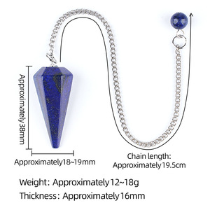 Péndulo de Cristal Natural al por Mayor, Colgante de 38mm, Pirámide Hexagonal de Punta Única, Cadena de Gemas, Yoga, Meditación, Frecuencia Ajustable - Product Image 3