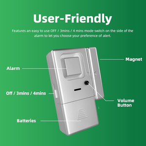冷蔵庫と冷凍庫のドアアラームまたはチャイム、冷凍庫ドアアラーム（180/240秒遅延アラート付き）2個パック - Product Image 4