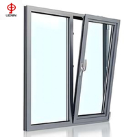 Diseño moderno Apertura hacia adentro/hacia afuera Ventanas de giro inclinable Rotura térmica Aluminio Triple acristalamiento Función de deslizamiento oscilante para exterior